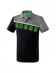 ERIMA 5-C Poloshirt schwarz/grau melange/weiß