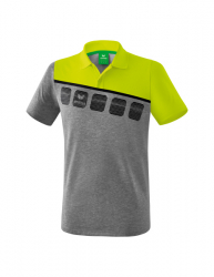 ERIMA 5-C Poloshirt grau melange/lime pop/schwarz