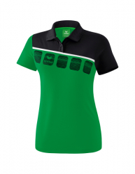 ERIMA Damen 5-C Poloshirt smaragd/schwarz/weiß