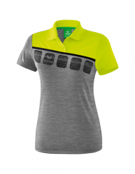 ERIMA Damen 5-C Poloshirt grau melange/lime pop/schwarz