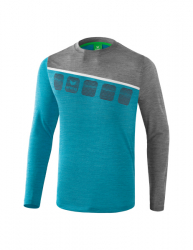 ERIMA 5-C Longsleeve oriental blue melange/grau melange/weiß