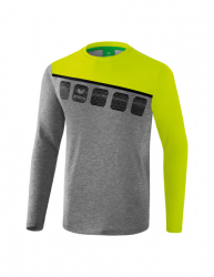 ERIMA 5-C Longsleeve grau melange/lime pop/schwarz