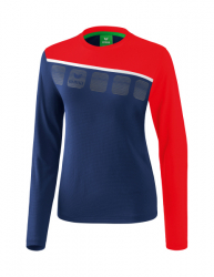 ERIMA Damen 5-C Longsleeve new navy/rot/weiß