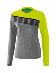 ERIMA Damen 5-C Longsleeve grau melange/lime pop/schwarz