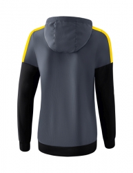 ERIMA Damen Squad Tracktop Jacke mit Kapuze slate grey/schwarz/gelb