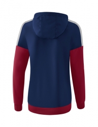 ERIMA Damen Squad Tracktop Jacke mit Kapuze new navy/bordeaux/silver grey