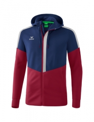 ERIMA Squad Trainingsjacke mit Kapuze new navy/bordeaux/silver grey