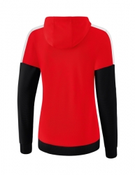 ERIMA Damen Squad Trainingsjacke mit Kapuze rot/schwarz/wei