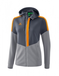 ERIMA Damen Squad Trainingsjacke mit Kapuze slate grey/monument grey/new orange