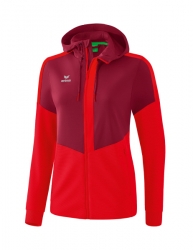 ERIMA Damen Squad Trainingsjacke mit Kapuze bordeaux/rot