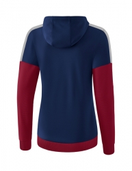 ERIMA Damen Squad Trainingsjacke mit Kapuze new navy/bordeaux/silver grey