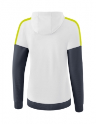 ERIMA Damen Squad Trainingsjacke mit Kapuze weiß/slate grey/bio lime