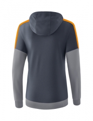 ERIMA Damen Squad Kapuzensweat slate grey/monument grey/new orange