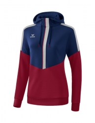 ERIMA Damen Squad Kapuzensweat new navy/bordeaux/silver grey