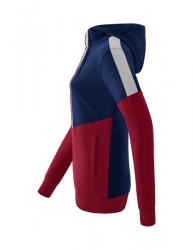 ERIMA Damen Squad Kapuzensweat new navy/bordeaux/silver grey