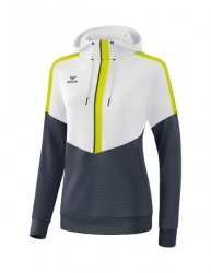 ERIMA Damen Squad Kapuzensweat weiß/slate grey/bio lime