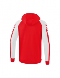 ERIMA Six Wings Trainingsjacke mit Kapuze rot/weiß