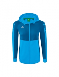 ERIMA Damen Six Wings Trainingsjacke mit Kapuze curacao/mykonos