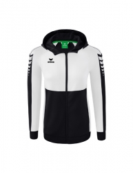 ERIMA Damen Six Wings Trainingsjacke mit Kapuze schwarz/weiß