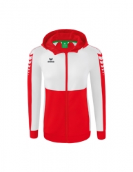 ERIMA Damen Six Wings Trainingsjacke mit Kapuze rot/wei