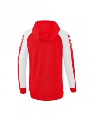 ERIMA Damen Six Wings Trainingsjacke mit Kapuze rot/weiß