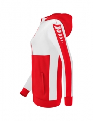 ERIMA Damen Six Wings Trainingsjacke mit Kapuze rot/weiß