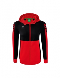 ERIMA Damen Six Wings Trainingsjacke mit Kapuze rot/schwarz