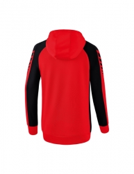 ERIMA Damen Six Wings Trainingsjacke mit Kapuze rot/schwarz