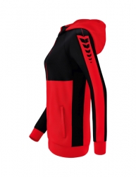 ERIMA Damen Six Wings Trainingsjacke mit Kapuze rot/schwarz