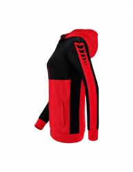 ERIMA Damen Six Wings Trainingsjacke mit Kapuze rot/schwarz