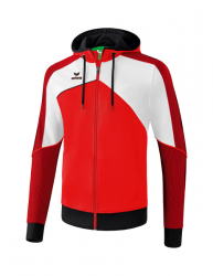 ERIMA Premium One 2.0 Trainingsjacke mit Kapuze rot/weiß/schwarz (Restposten)