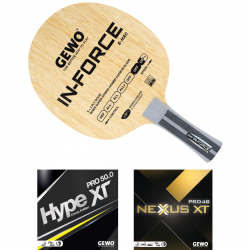 GEWO Schläger: Holz In-Force S-HAC mit Hype XT Pro50 + Nexxus XT Pro48