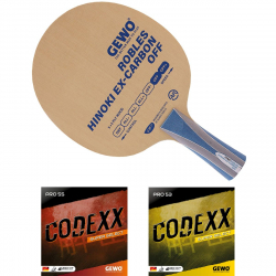 GEWO Schläger: Holz Robles Hinoki mit Codexx Pro55 SupSel + Codexx Pro53 SupSelect