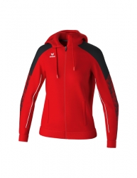 ERIMA Damen EVO STAR Trainingsjacke mit Kapuze rot/schwarz