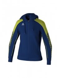 ERIMA Damen EVO STAR Trainingsjacke mit Kapuze new navy/lime