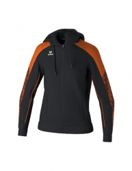 ERIMA Damen EVO STAR Trainingsjacke mit Kapuze schwarz/orange