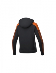 ERIMA Damen EVO STAR Trainingsjacke mit Kapuze schwarz/orange