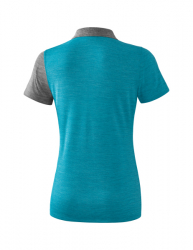 ERIMA Damen 5-C Poloshirt oriental blue melange/grau melange/weiß (Sonderposten)