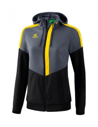 ERIMA Damen Squad Tracktop Jacke mit Kapuze slate grey/schwarz/gelb (Sonderposten)