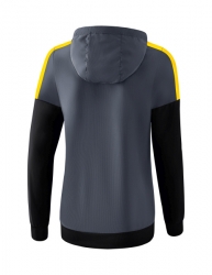 ERIMA Damen Squad Tracktop Jacke mit Kapuze slate grey/schwarz/gelb (Sonderposten)