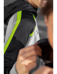 ERIMA Damen Liga 2.0 Trainingsjacke mit Kapuze grau melange/schwarz/green gecko (Sonderposten)