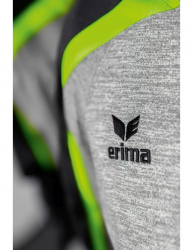 ERIMA Damen Liga 2.0 Trainingsjacke mit Kapuze grau melange/schwarz/green gecko (Sonderposten)